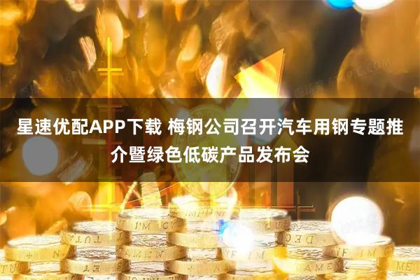 星速优配APP下载 梅钢公司召开汽车用钢专题推介暨绿色低碳产品发布会