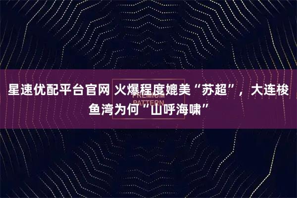 星速优配平台官网 火爆程度媲美“苏超”，大连梭鱼湾为何“山呼海啸”