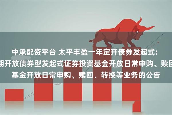 中承配资平台 太平丰盈一年定开债券发起式: 关于太平丰盈一年定期开放债券型发起式证券投资基金开放日常申购、赎回、转换等业务的公告