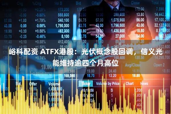 峪科配资 ATFX港股：光伏概念股回调，信义光能维持逾四个月高位