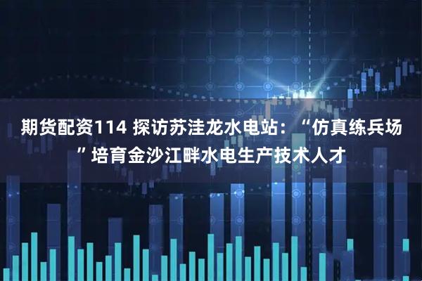 期货配资114 探访苏洼龙水电站：“仿真练兵场”培育金沙江畔水电生产技术人才